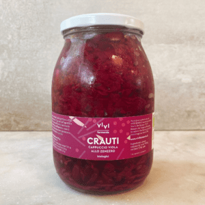 CRAUTI DI CAPPUCCIO VIOLA ALLO ZENZERO biologici (vaso da 1 kg)